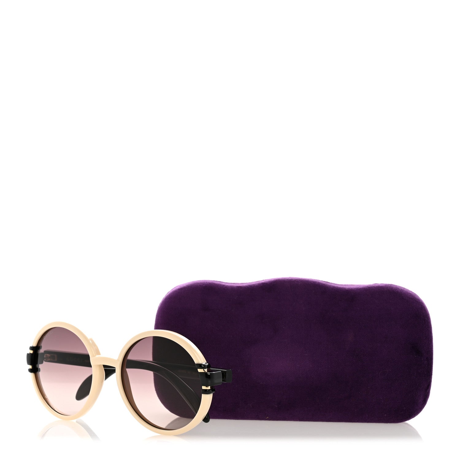 Gucci Acetate Round Sunglasses GG1067S White Black