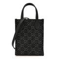 Gucci Denim GG Monogram Dollar Calfskin Mini Ophidia Tote Black Grey