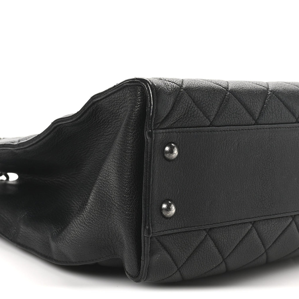 Chanel Goatskin Quilted Small Perfect Edge Shopping Tote Black