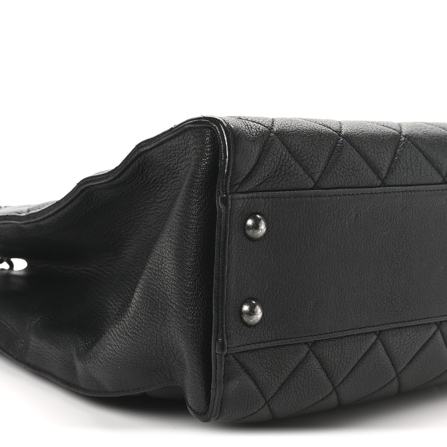 Chanel Goatskin Quilted Small Perfect Edge Shopping Tote Black