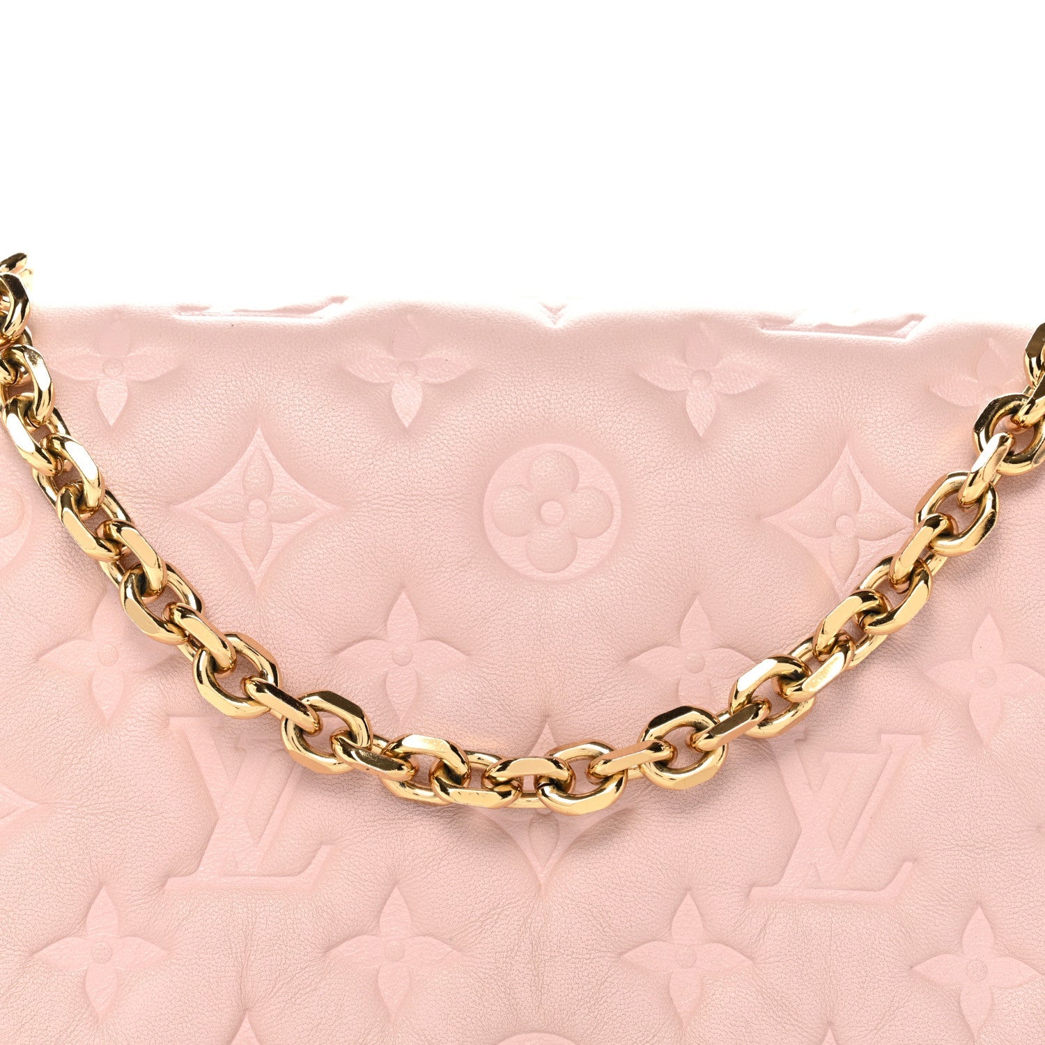 Louis Vuitton Lambskin Embossed Monogram Pochette Coussin Rose