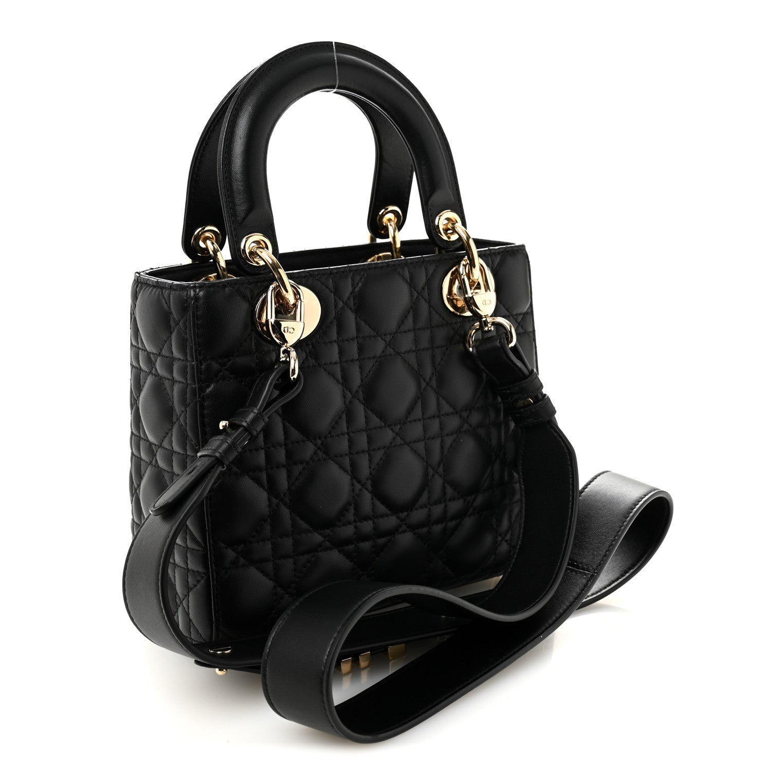 Christian Dior Lambskin Cannage Small My ABCDior Lady Dior Black