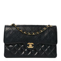 Chanel Lambskin Quilted Medium Double Flap Black