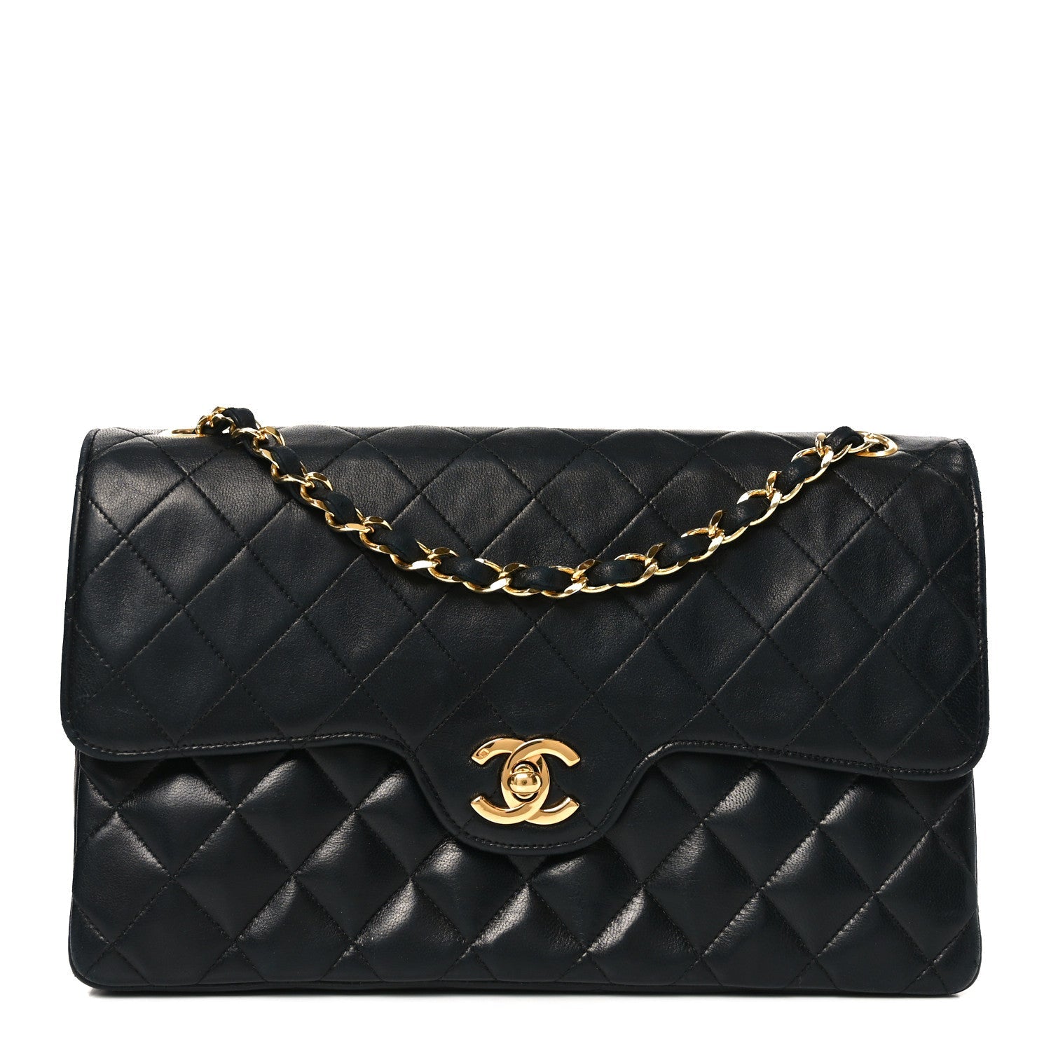 Chanel Lambskin Quilted Medium Double Flap Black