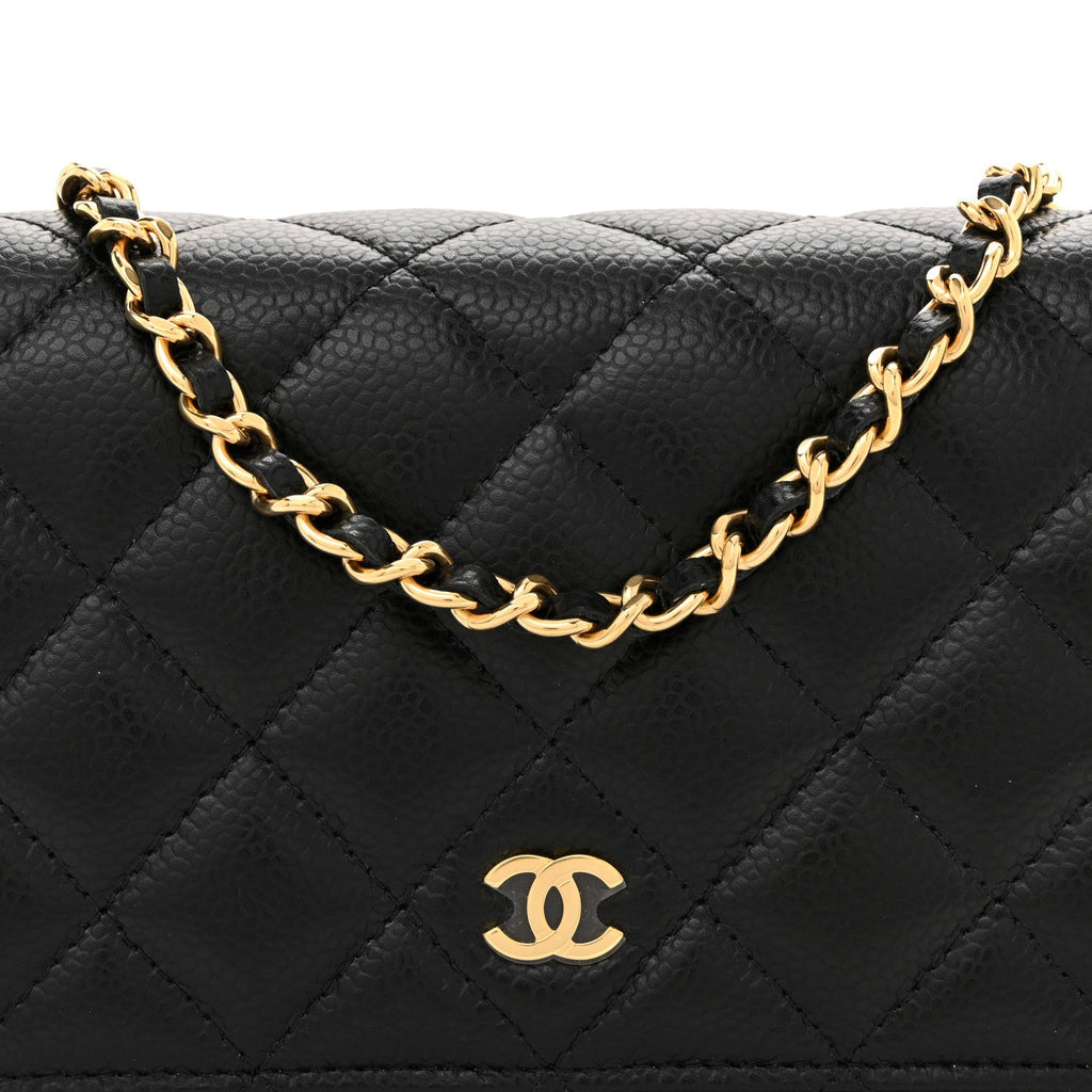 Chanel Caviar Quilted Wallet on Chain WOC Black