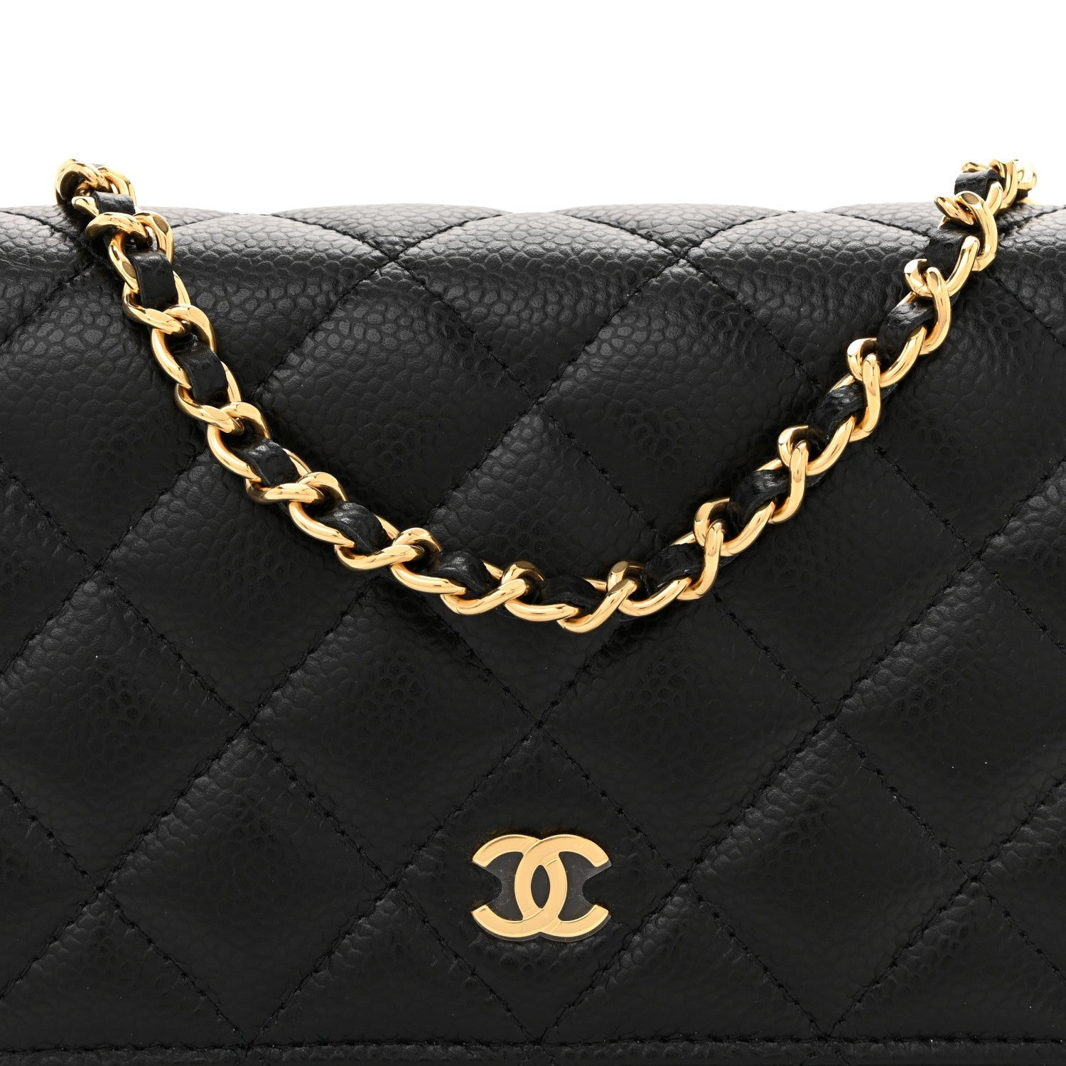 Chanel Caviar Quilted Wallet on Chain WOC Black