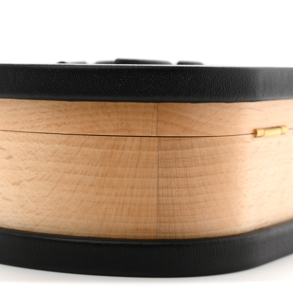 Chanel Beech Wood Lambskin Round CC Vanity Case Black