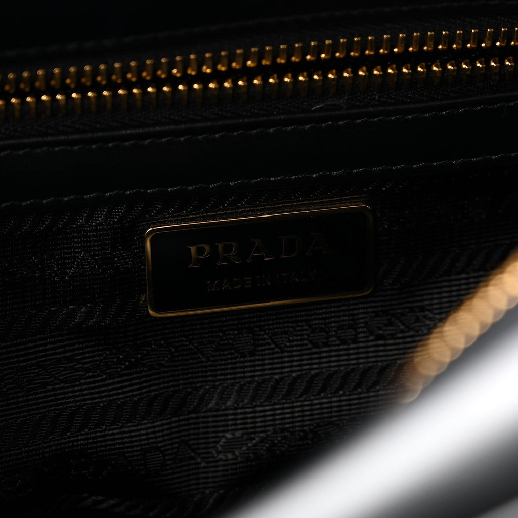 Prada Tessuto Vitello Bauletto Black