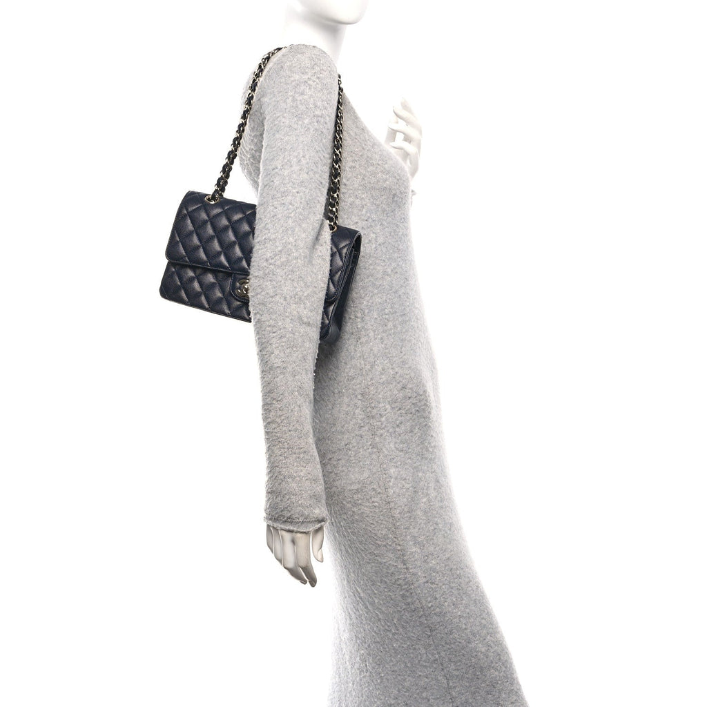 Chanel Caviar Quilted Medium Double Flap Navy