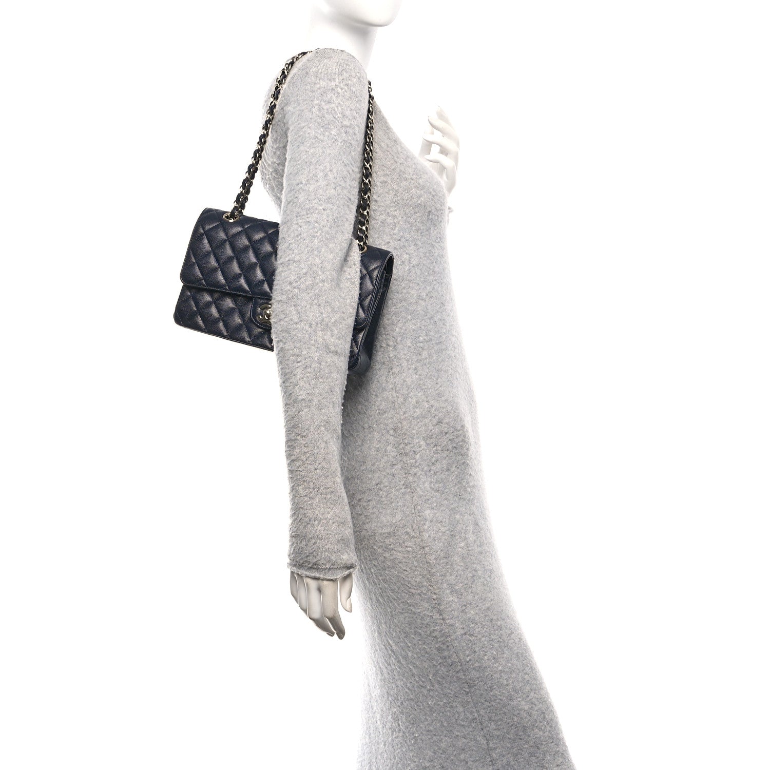 Chanel Caviar Quilted Medium Double Flap Navy