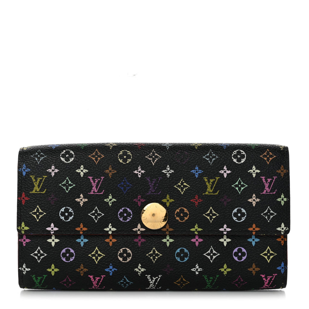 Louis Vuitton Monogram Multicolor Sarah Wallet Black Pistache