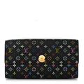Louis Vuitton Monogram Multicolor Sarah Wallet Black Pistache