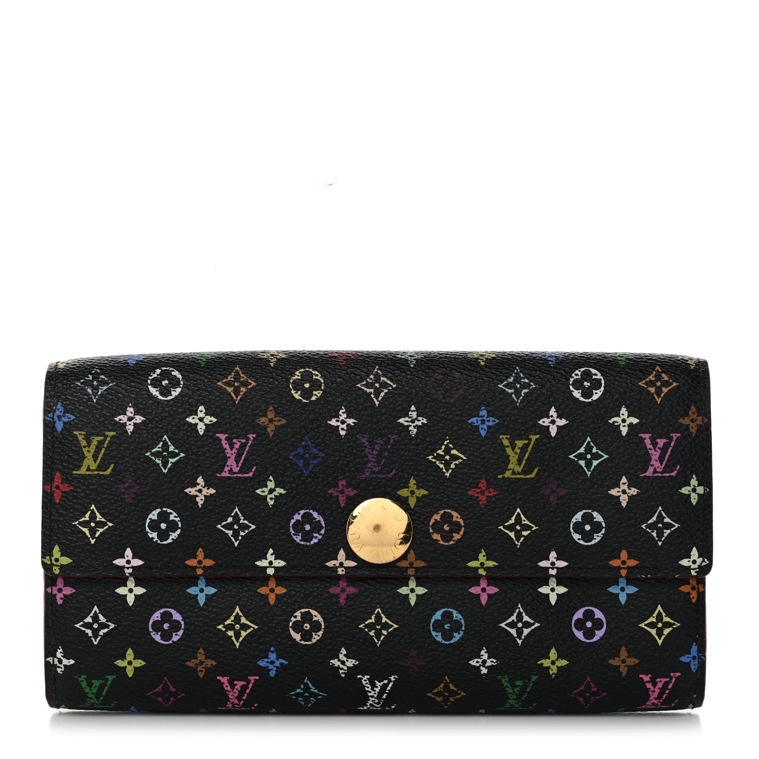 Louis Vuitton Monogram Multicolor Sarah Wallet Black Pistache