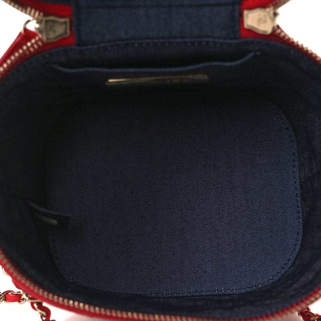 Chanel Lambskin Timeless Vanity Cosmetic Case Red