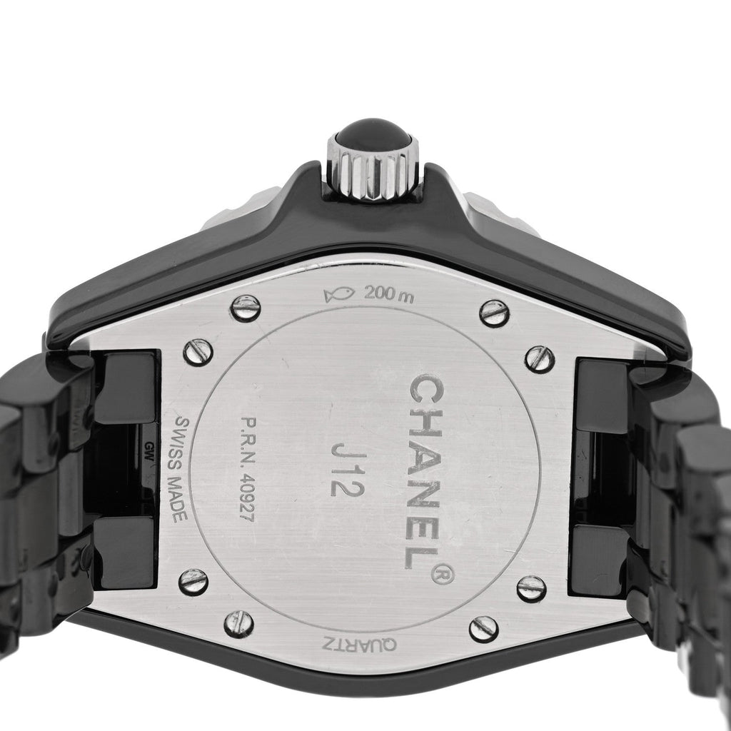 Chanel Stainless Steel Ceramic 33mm J12 Quartz Watch Black