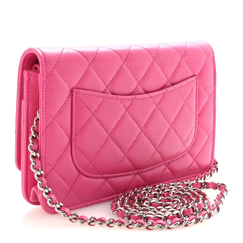 Chanel Caviar Quilted Wallet on Chain WOC Pink