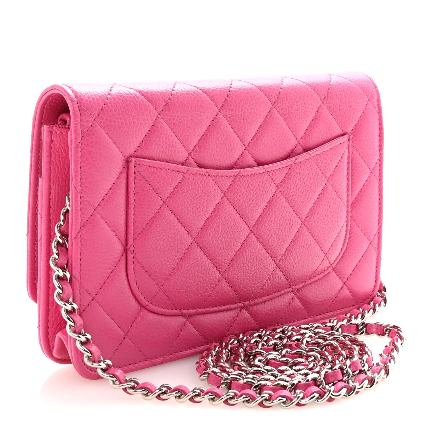 Chanel Caviar Quilted Wallet on Chain WOC Pink