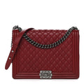 Chanel Caviar Quilted Large Boy Flap Dark Red
