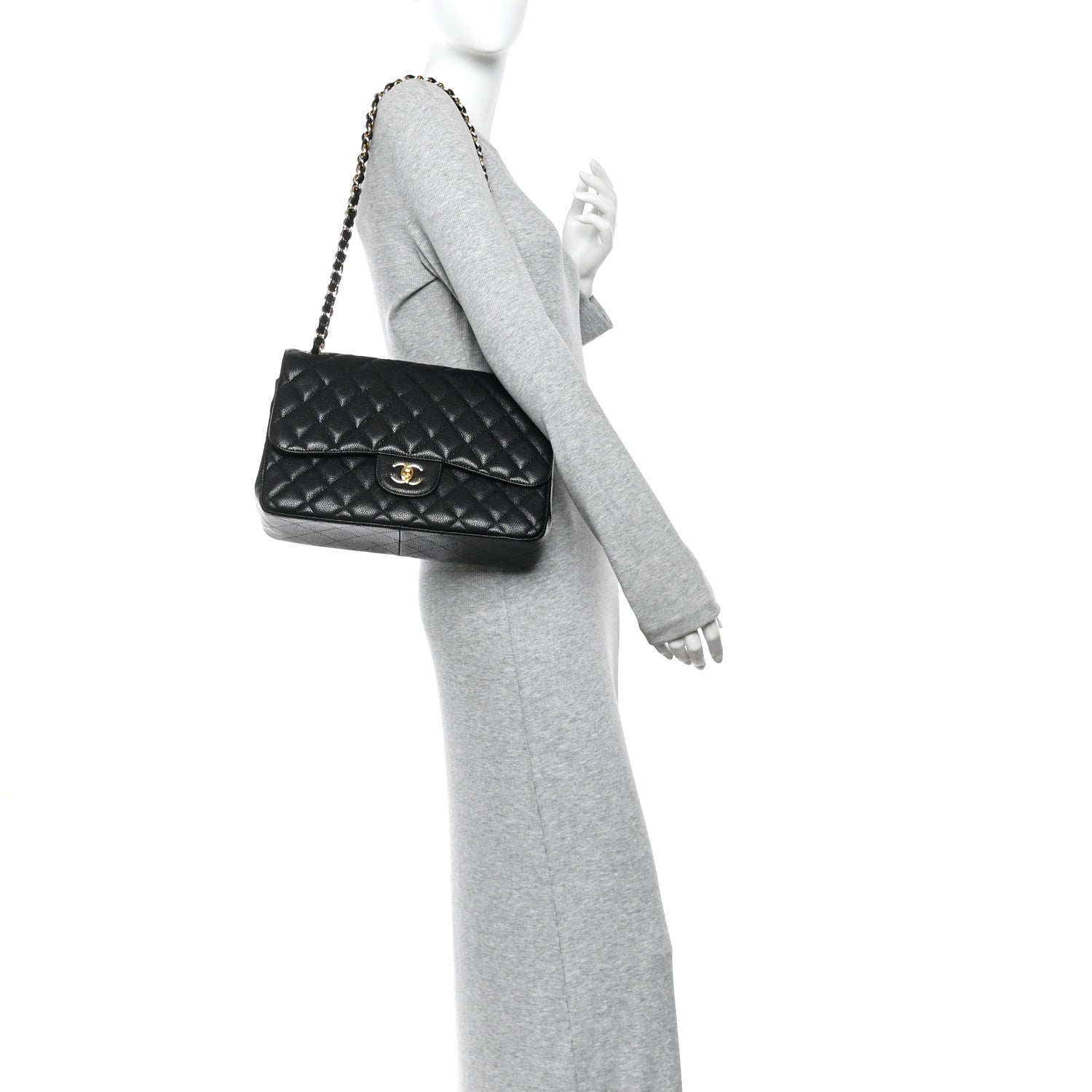 Chanel Caviar Quilted Jumbo Double Flap Black