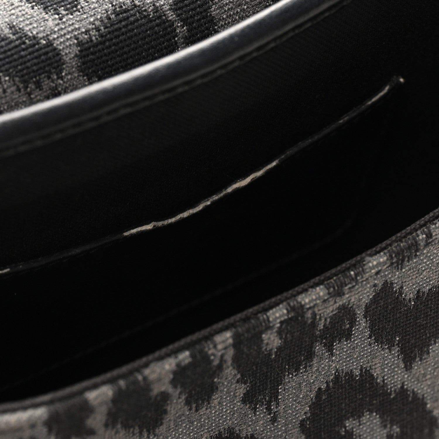 Christian Dior Canvas Mizza Embroidered Medium Bobby Flap Grey Black
