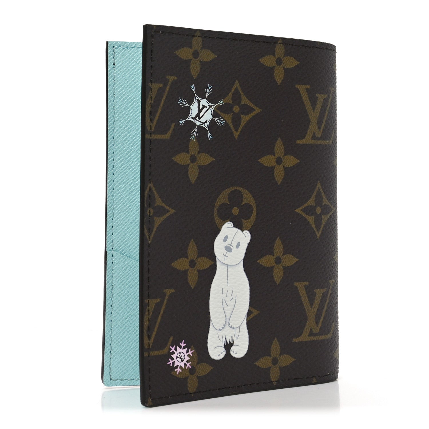 Louis Vuitton Monogram 2025 Christmas Animation Passport Cover Azur Frost