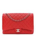 Chanel Caviar Quilted Maxi Double Flap Red