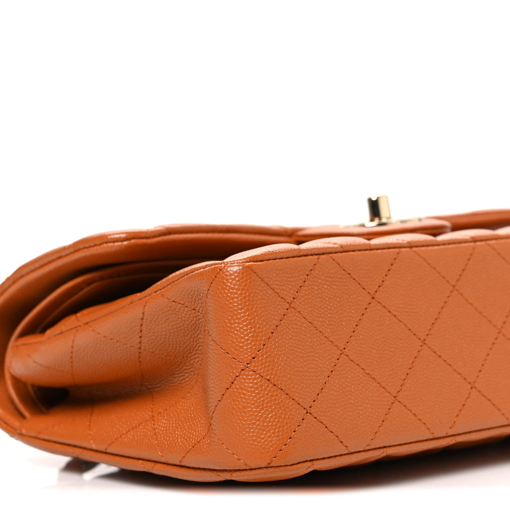 Chanel Caviar Quilted Small Double Flap Light Brown