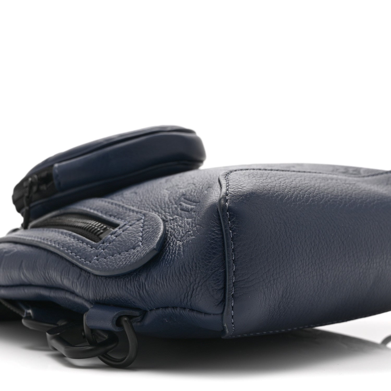 Louis Vuitton Calfskin Shadow Monogram Duo Slingbag Navy