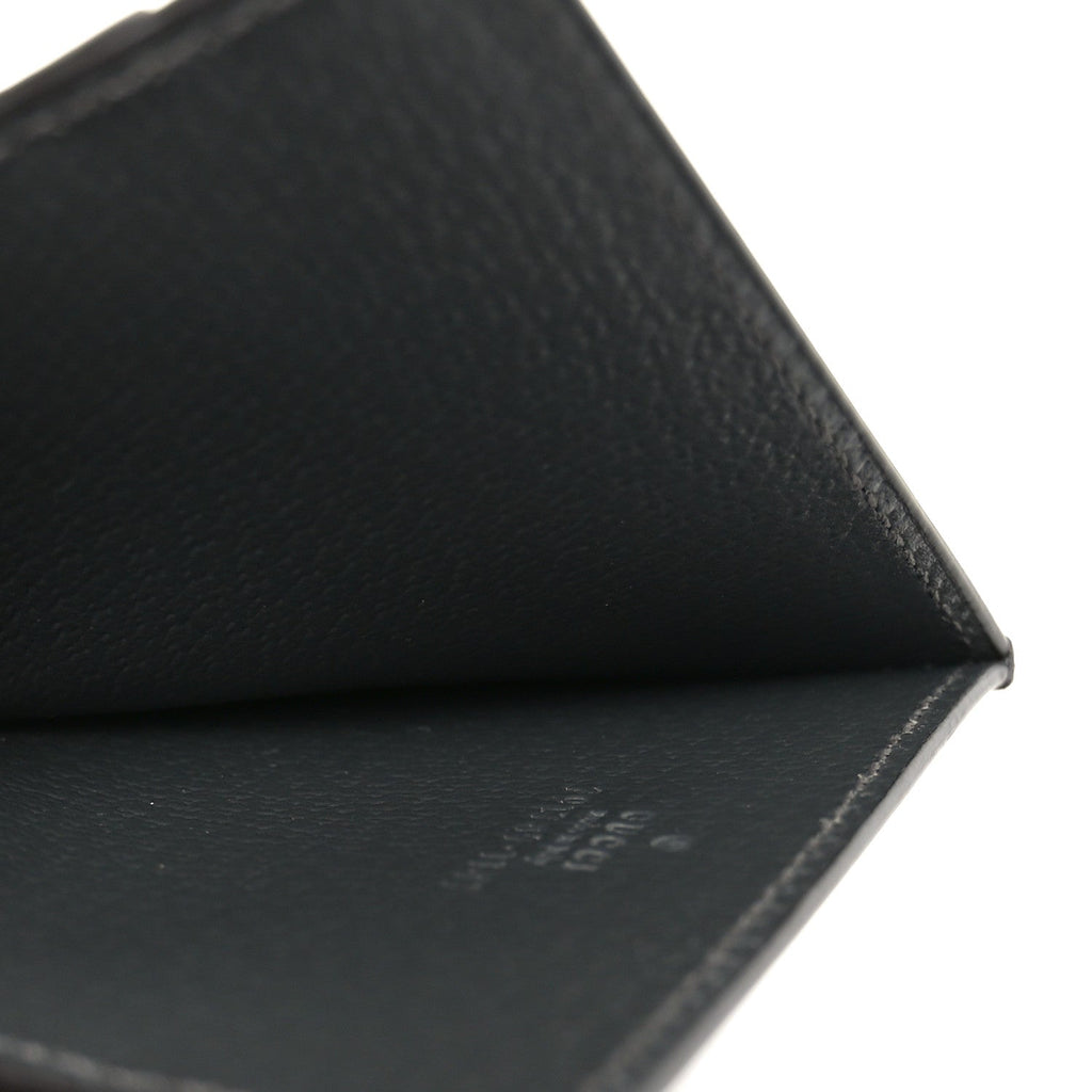 Gucci GG Supreme Monogram Textured Dollar Calfskin Ophidia Card Holder Grey Black Graphite Grey