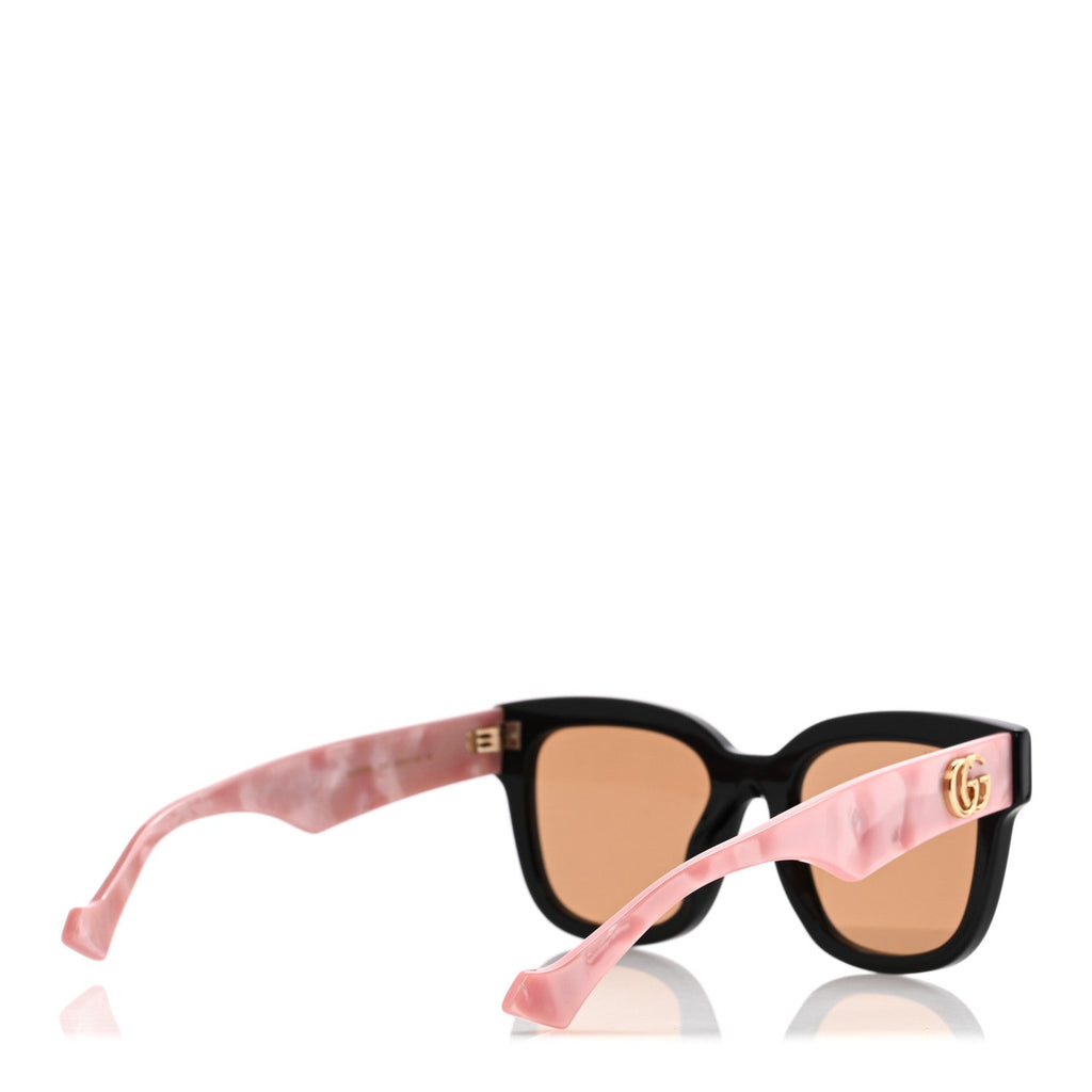 Gucci Rectangle 52mm Frame Sunglasses GG0998/S Black Pink