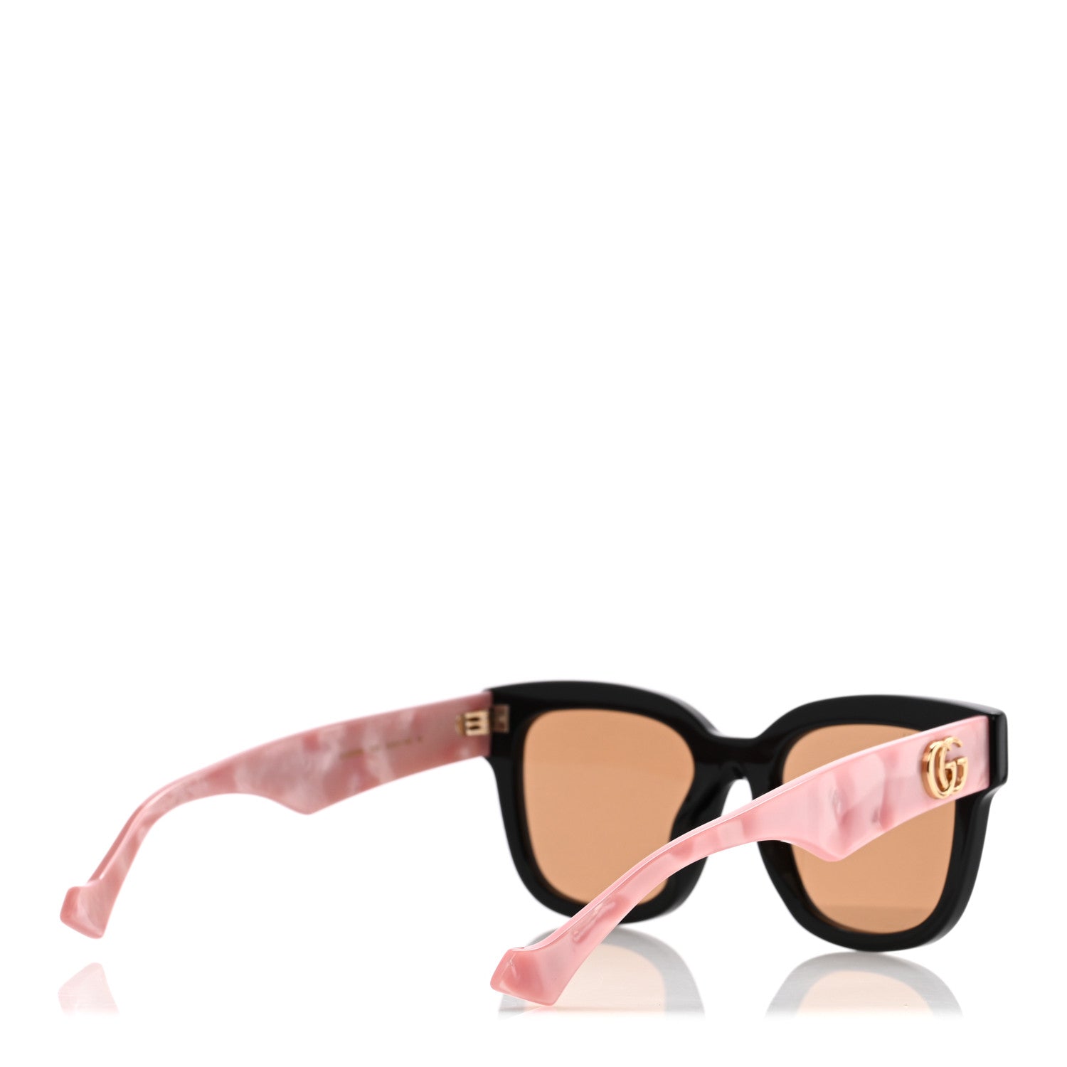 Gucci Rectangle 52mm Frame Sunglasses GG0998/S Black Pink