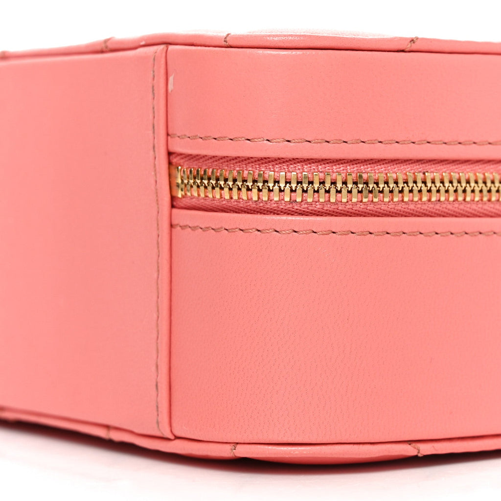 Chanel Lambskin Quilted Top Handle Small Vanity Case Pink