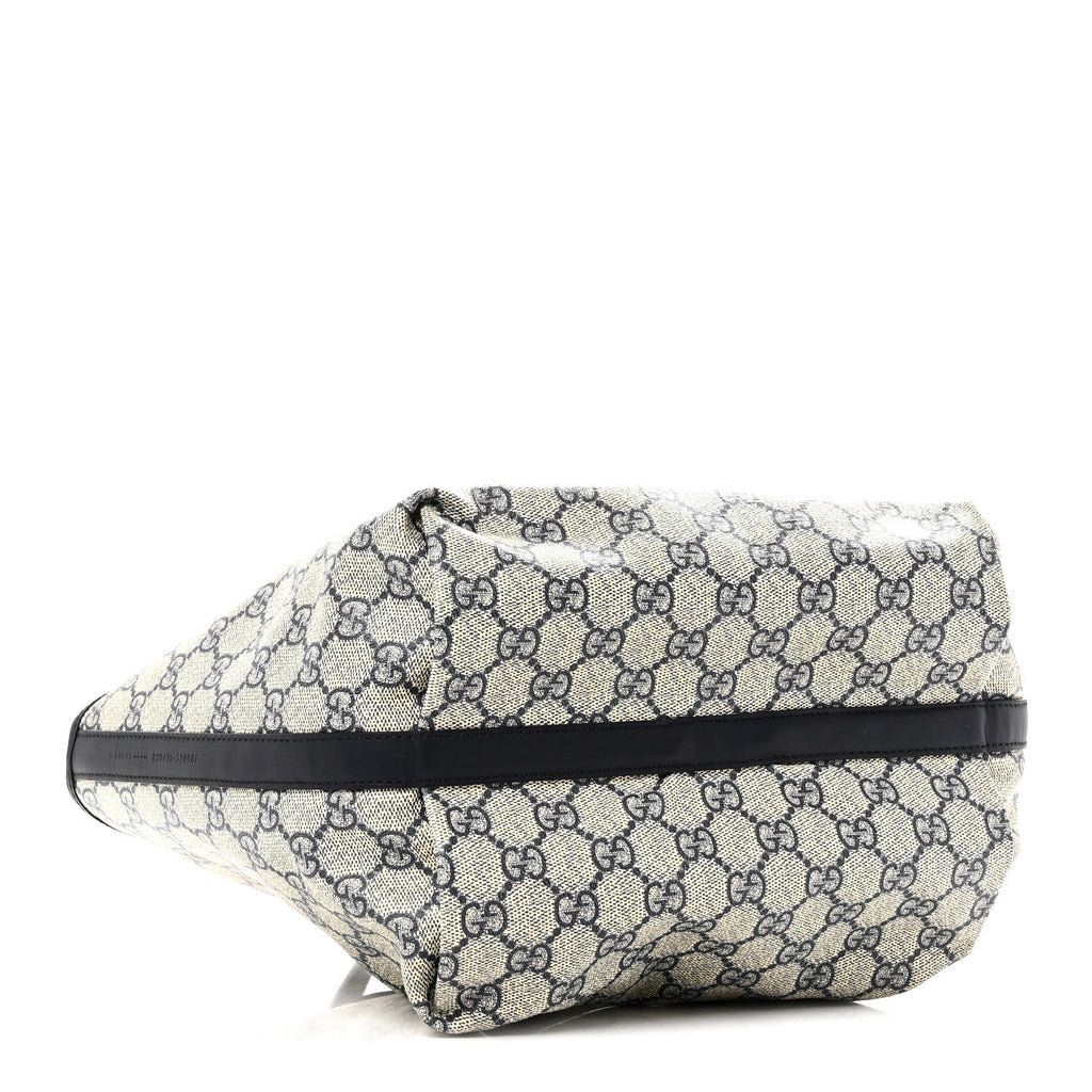 Gucci GG Supreme Monogram Denim Small Totissima Reversible Tote Beige Blue