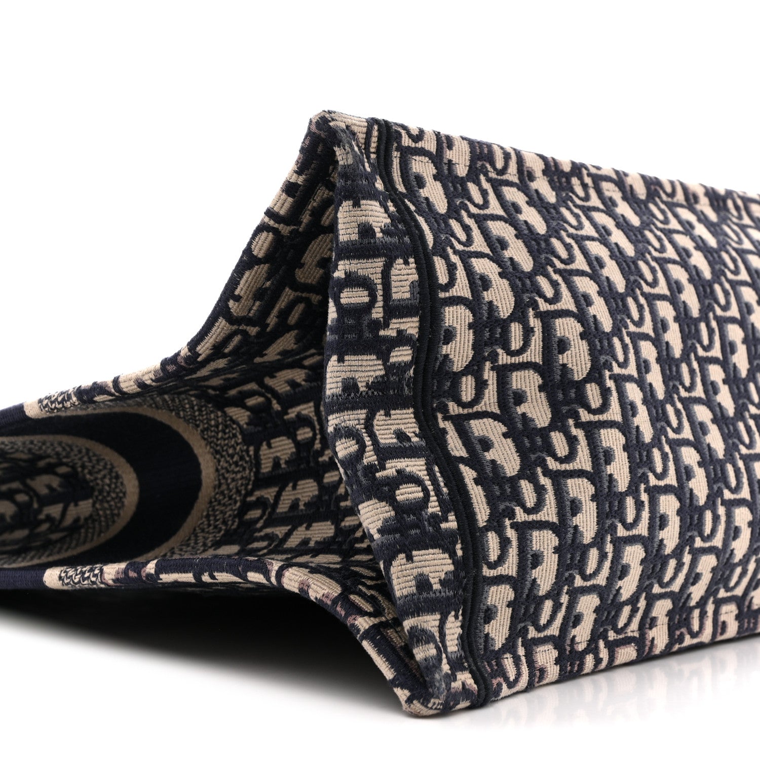 Christian Dior Oblique Large Book Tote Blue Multicolor