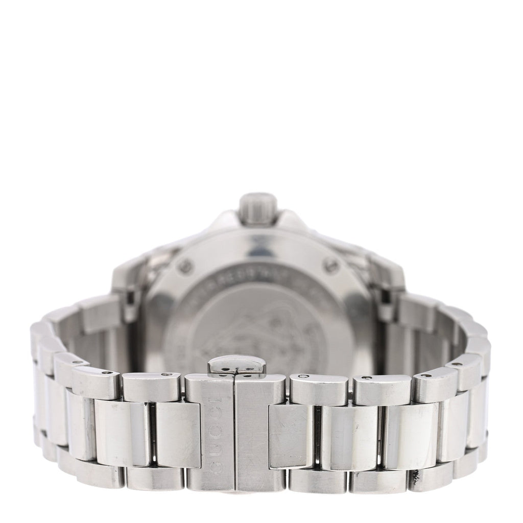 Gucci Stainless Steel Diamond Mother of Pearl 32mm Dive Quartz Watch