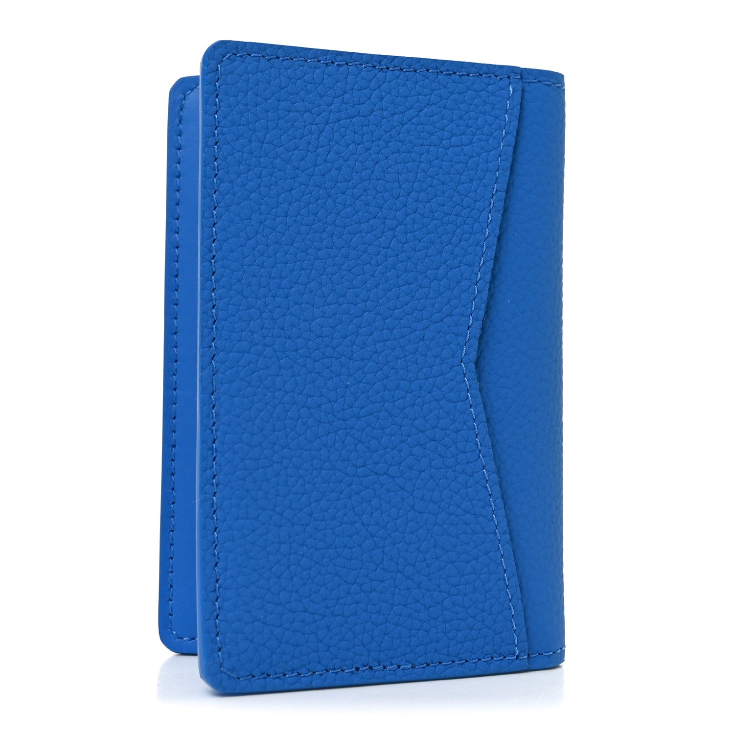 Louis Vuitton Grained Calfskin Aerogram Pocket Organizer Bright Blue