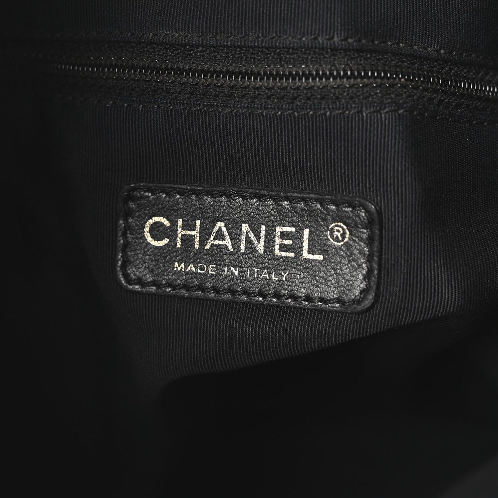 Chanel Calfskin Quilted Large Chain Me Hobo Black