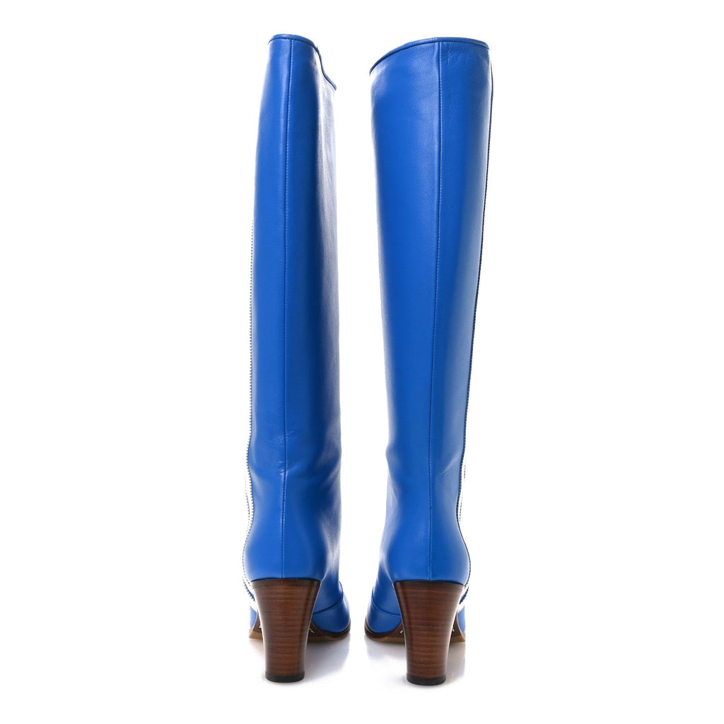 Gucci X ADIDAS Calfskin Elizabeth Knee Boots 39 Blue