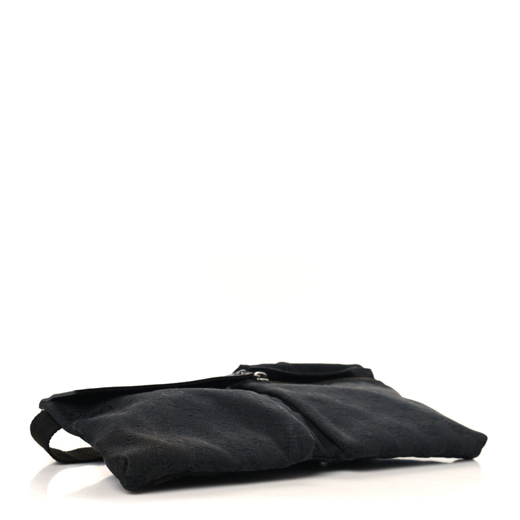 Gucci GG Monogram Double Pocket Belt Bag Black