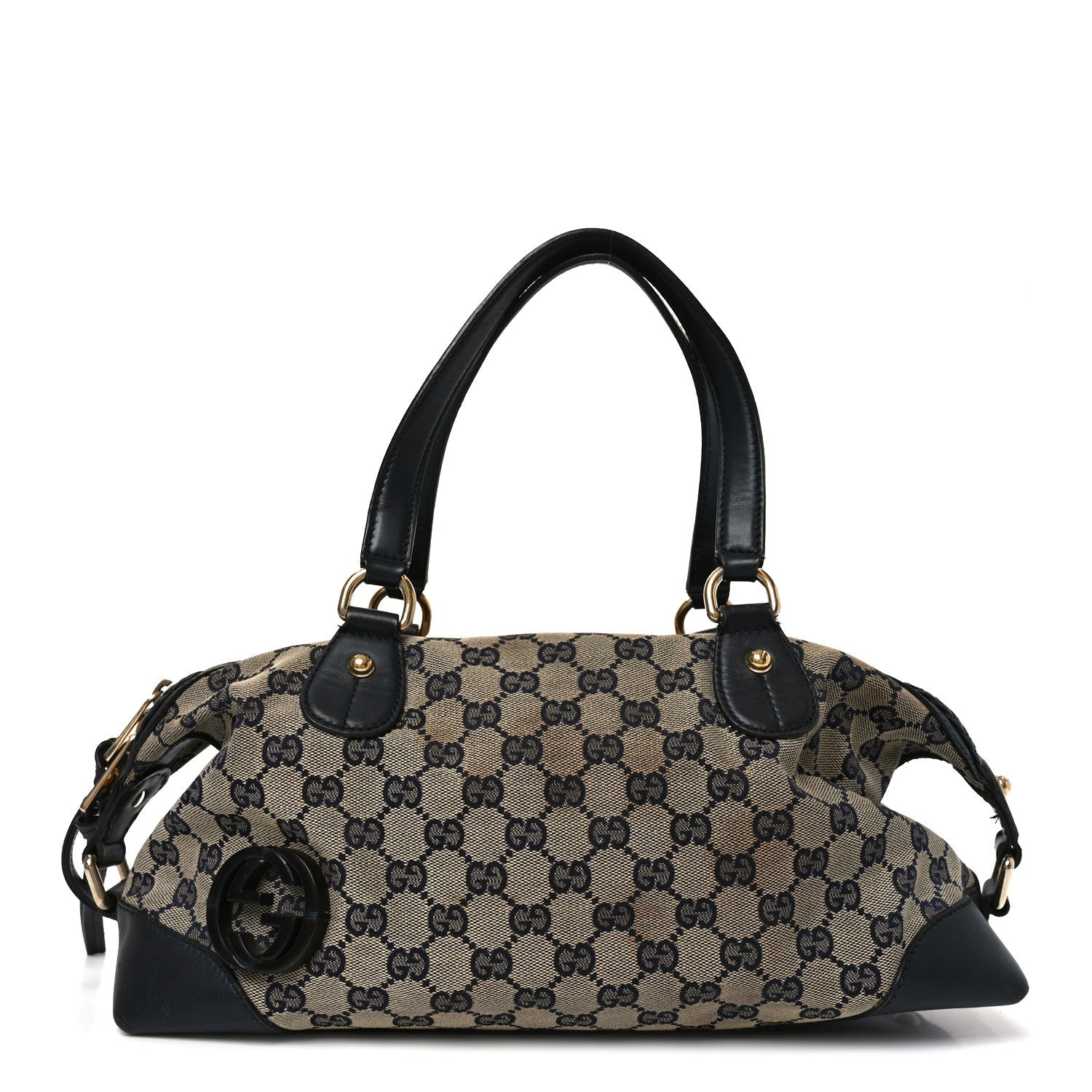 Gucci Monogram Brick Lane Small Boston Navy