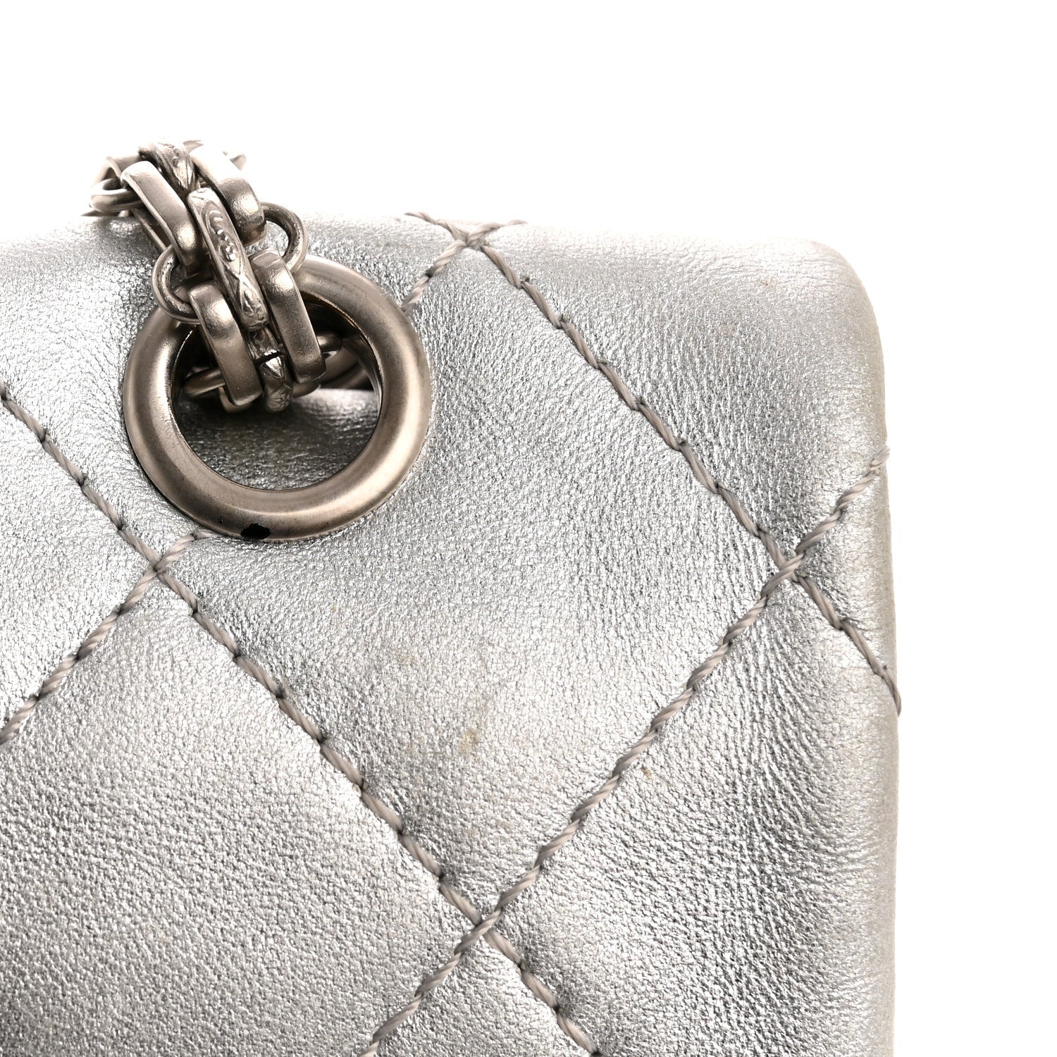 Chanel Metallic Lambskin Quilted 2.55 Reissue 227 Flap Silver