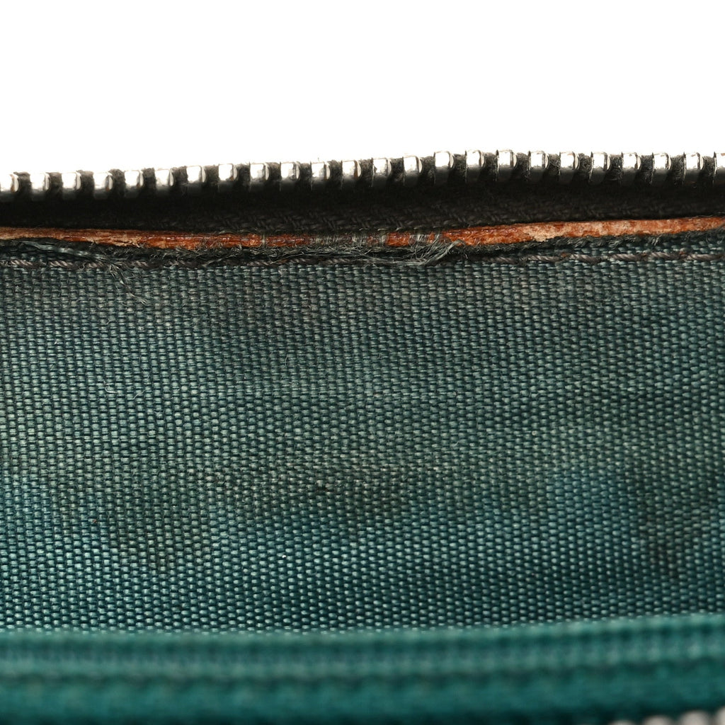 Metallic Aged Calfskin Quilted Paris New York PNY Wallet Dark Gold