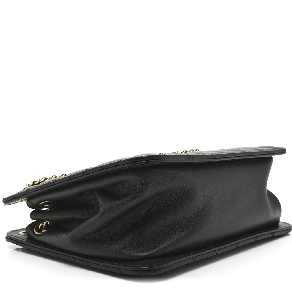 Chanel Calfskin Quilted CC Chain Accordion Tote Black