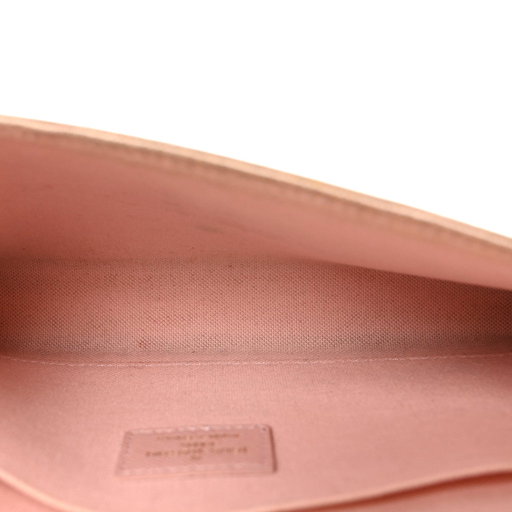 Louis Vuitton Damier Azur Pochette Felicie Chain Wallet Rose Ballerine