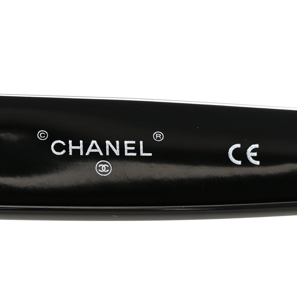 Acetate Crystal CC Shield Sunglasses 71431A Black Grey