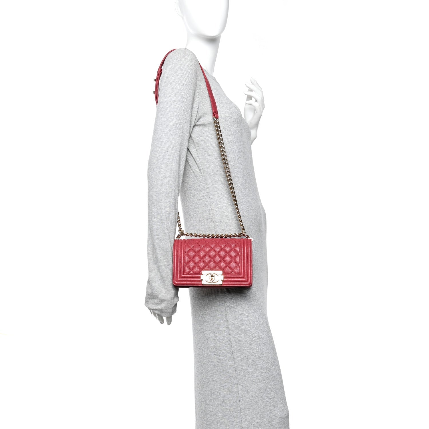 Chanel Caviar Quilted Small Boy Flap Fuchsia