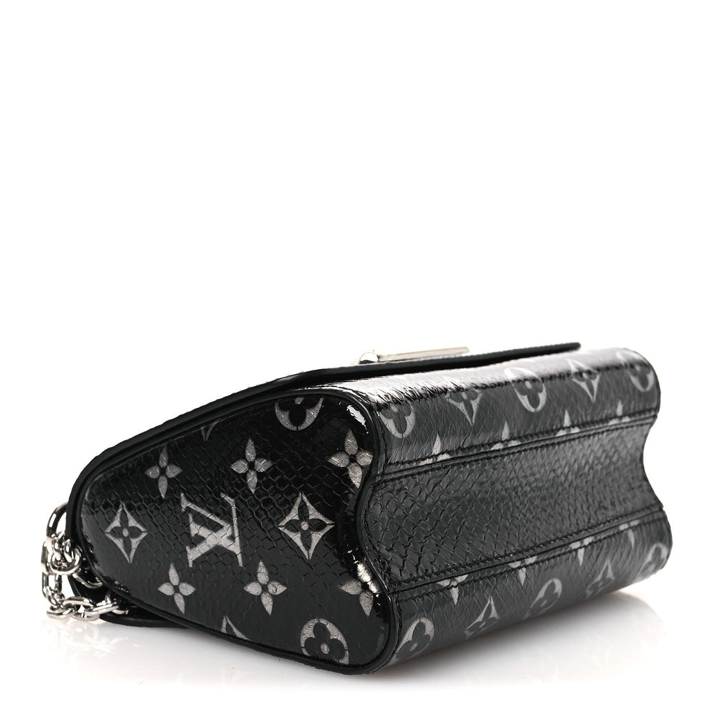 Louis Vuitton Snakeskin Monogram Twist Shoulder Bag PM Black
