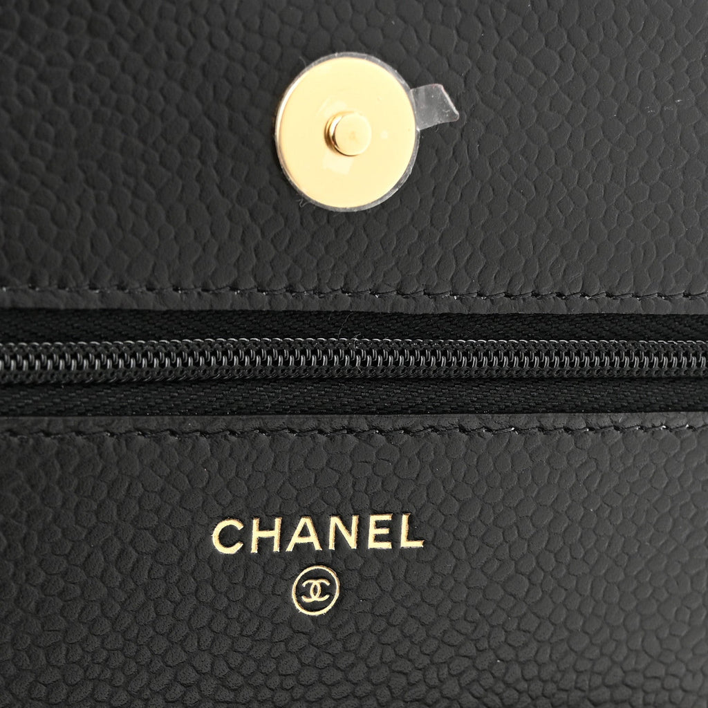Chanel Caviar Quilted Wallet on Chain WOC Black