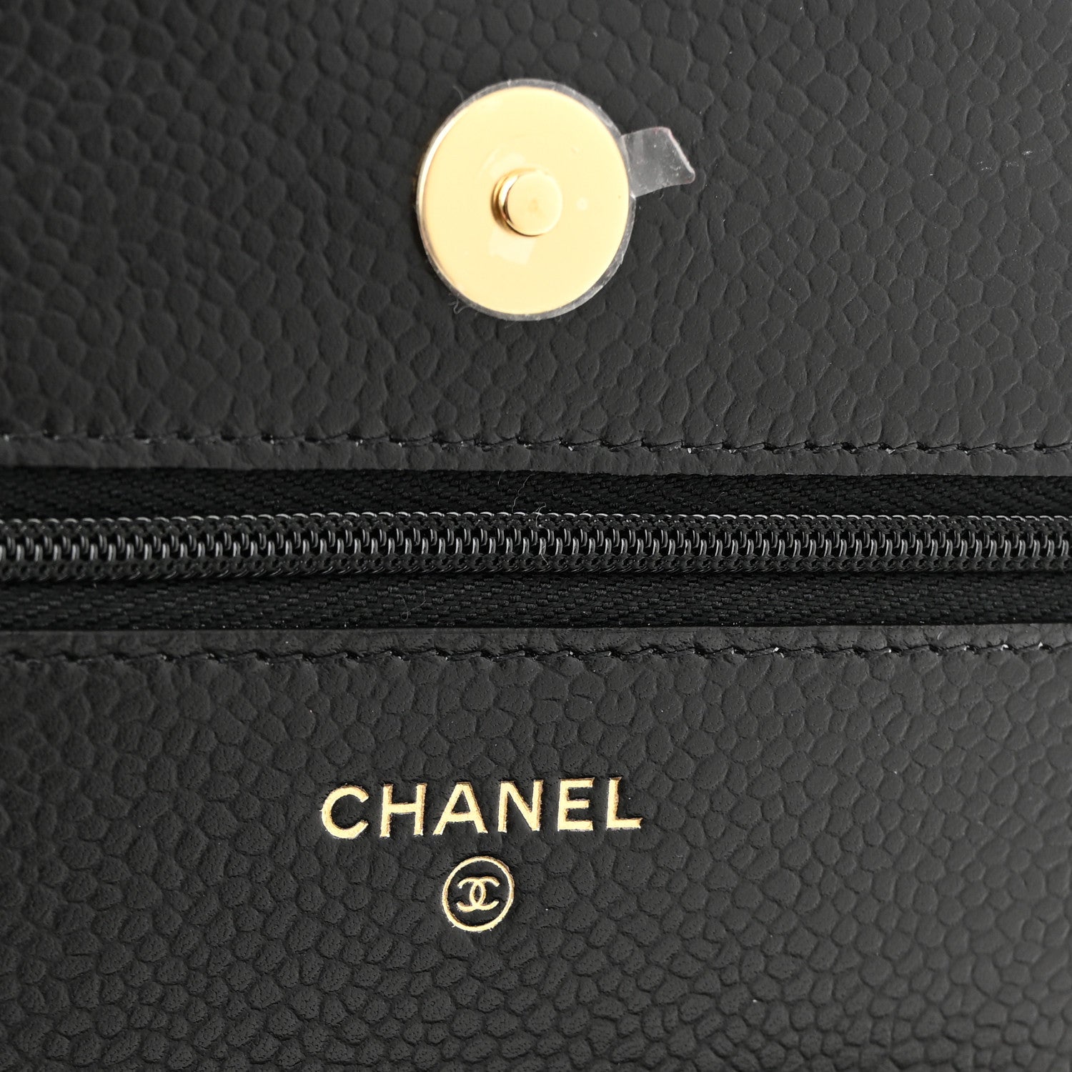 Chanel Caviar Quilted Wallet on Chain WOC Black