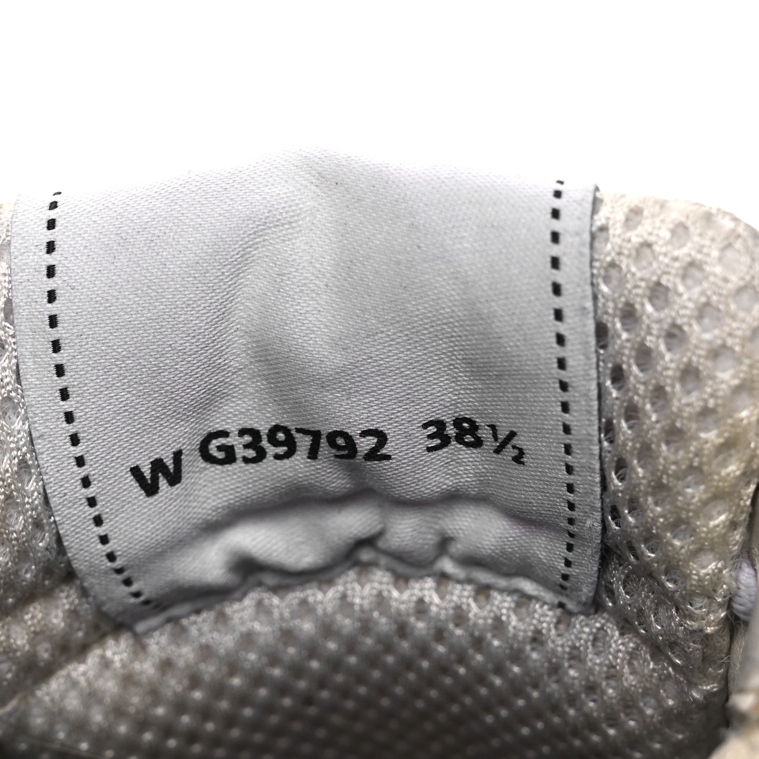 Fabric Laminated Calfskin Stretch CC Womens Sneakers 38.5 White Gold Silver